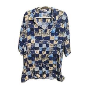 Pierre Cardin Men's Vintage Rayon Short Sleeve Shirt